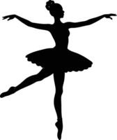 Elegant Silhouette of a Ballerina in Motion vector