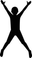 Silhouette of person performing jumping jacks exercise vector