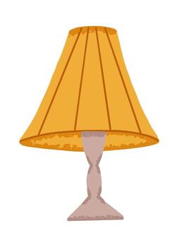 Table lamp for modern interior in simple flat style with texture. Electric lamp for reading books vector