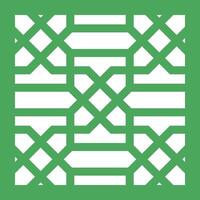 Traditional quatrefoil lattice pattern. Islamic square window grille panel. Ornament in geometric arabian style. Template for laser cutting. Cnc router vector