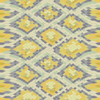 Snake skin yellow and gray colors. Reptile camouflage pattern for fabric design. Animal print, seamless python leather texture. Abstract wallpaper vector