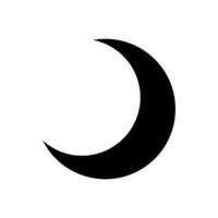 Solid black crescent moon icon on transparent background flat astronomy night symbol isolated silhouette celestial sky design graphic mystic cosmic shape minimal abstract modern moonlight vector