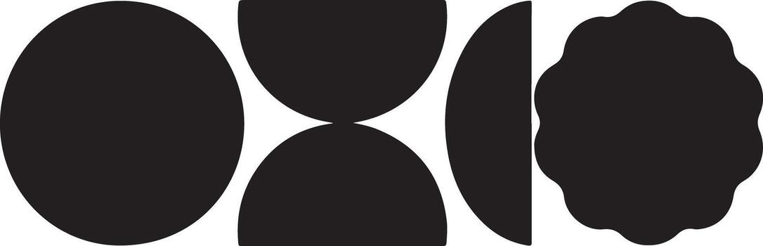 resumen negro formas minimalista digital gráfico diseño composición presentando oval semicírculo y irregular formas en blanco antecedentes vector
