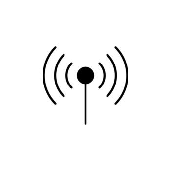 plano señal sólido icono para conectividad ui vector