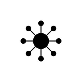 Global Network Solid Icon for Technology UI vector