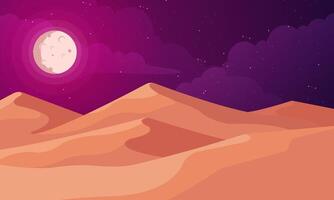 Desert landscape with moon vector