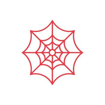 un aislado rojo telaraña con un único modelo soportes en contra un blanco antecedentes vector