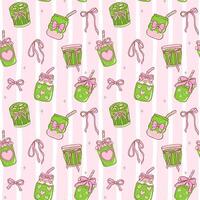 Colorful jars with bows pattern design vector
