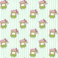 Green and pink decorative pattern design vector