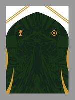 Green Jersey with Gold Accents and Abstract Graphic vector