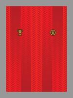 Red football jersey with trophy and emblem retro style vector
