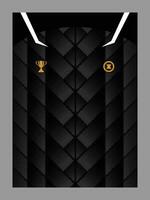Black Jersey with Chevron Texture and Golden Embellishments vector