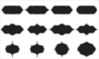 Collection Ornamental Black Badges Shapes vector