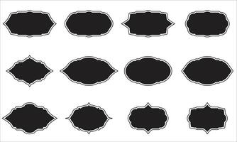 Set of Ornamental Black Badges Shapes vector