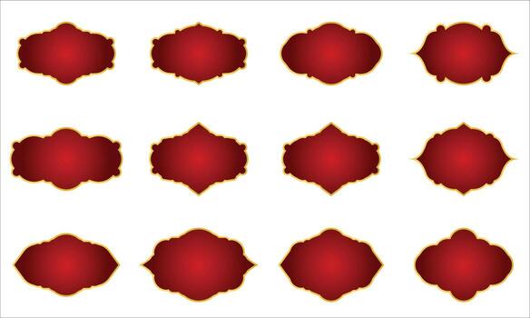 Set of Red Decorative Frame vector
