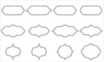 Ornamental Black Badge Shapes Collection vector