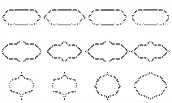 Ornamental Black Badge Shapes Collection