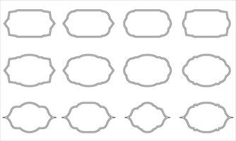 Ornamental Black Badge Shapes vector