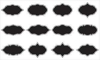 Collection of Ornamental Black Badge Shapes vector