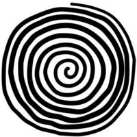hand drawn round circles spiral line art isolated on white background vector