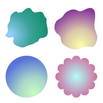 conjunto de mano dibujado estilo linda memorándum pegatina. variedad degradado resumen formas de habla burbuja. charla caja globo nube. dulce retro etiqueta etiqueta colección para texto y nota. vector