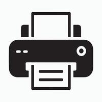 Flat Black Printer Icon for Workspace, Documents, and Tech Use vector