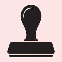 Minimalist Black Stamp Icon for Office and Document Approval Designs vector