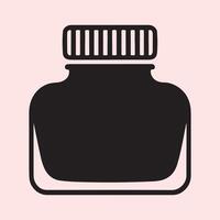 Simple black ink bottle icon vector