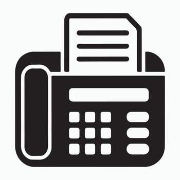 Minimalist Fax Machine Symbol for Business and Document Transfer Use vector