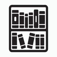 Black Bookcase Filled with Books for Education and Interior Design Projects vector