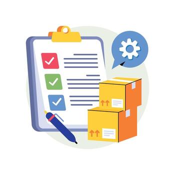 Checklist and shipping boxes illustration vector