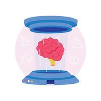Illustration of a brain in a chamber vector