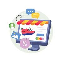 Social Commerce Concept Style illustrations. EPS 10 File vector