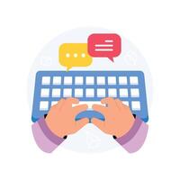 Hands Typing on Virtual Keyboard Concept Style illustrations. EPS 10 File vector