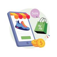 Mobile Shopping Concept Style illustrations. EPS 10 File vector