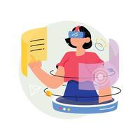 Person using virtual reality headset vector