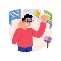 Person using virtual reality headset vector