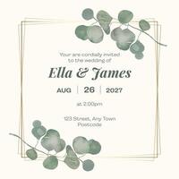 Wedding invitation for Ella and James vector