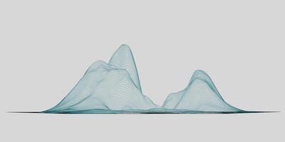 Wireframe mountain landscape visualization vector