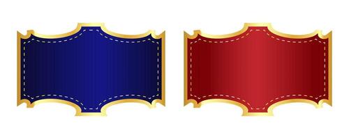 Vintage empty frame in gold frame. illustration of red and blue shaped frames for circus, casino, cinema, show signs on white background vector
