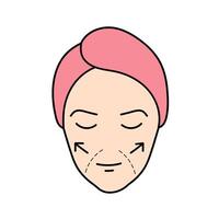 cheeks augmentation hand drawn color illustration vector