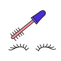 cosmetic make up eyelash hand drawn vector