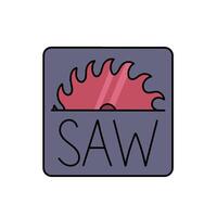 woodworking table saw hand drawn illustration vector