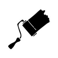 Paint roller with trail black hand drawn vector