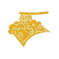 Money washing drawing in gold style vector