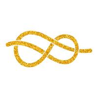 gold colored rope knot drawing in gold color style vector