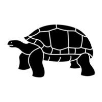 Galapagos giant tortoise black hand drawn icon vector