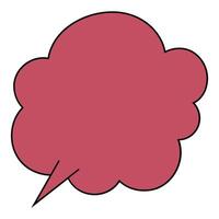 red cloud shaped chat bubble hand drawn color illustration vector