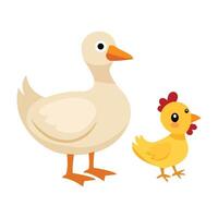 Cute Duck Family Together on White Background vector