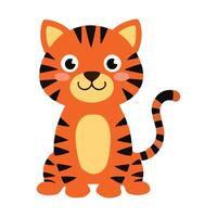 Cute Baby Tiger Illustration on White Background vector
